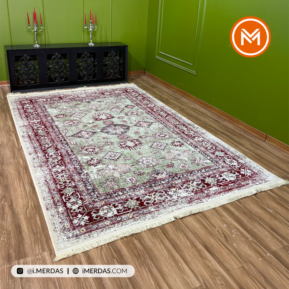 فرش وینتیج قجر GSL زمینه تمام رنگ